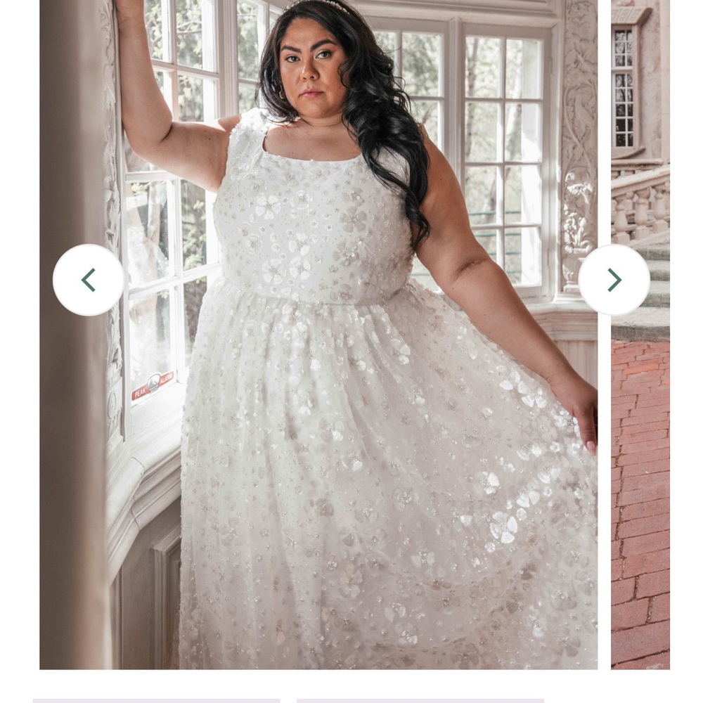 Elegant White Sequin Wedding Gown